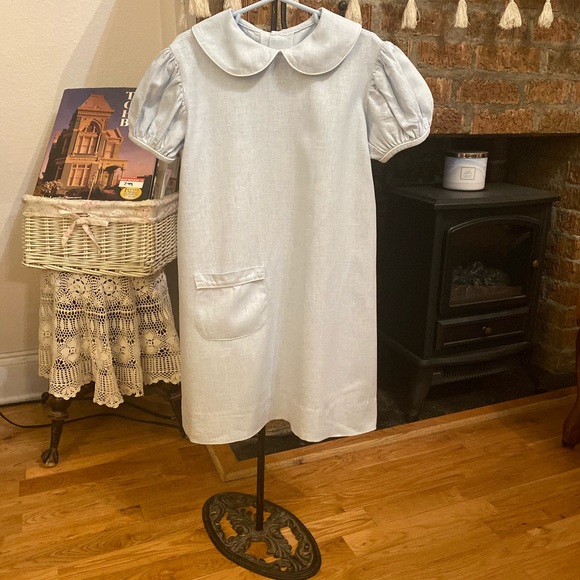 Vintage Cute As a Button Girls Linen Dress size 5 - Picture 16 of 16
